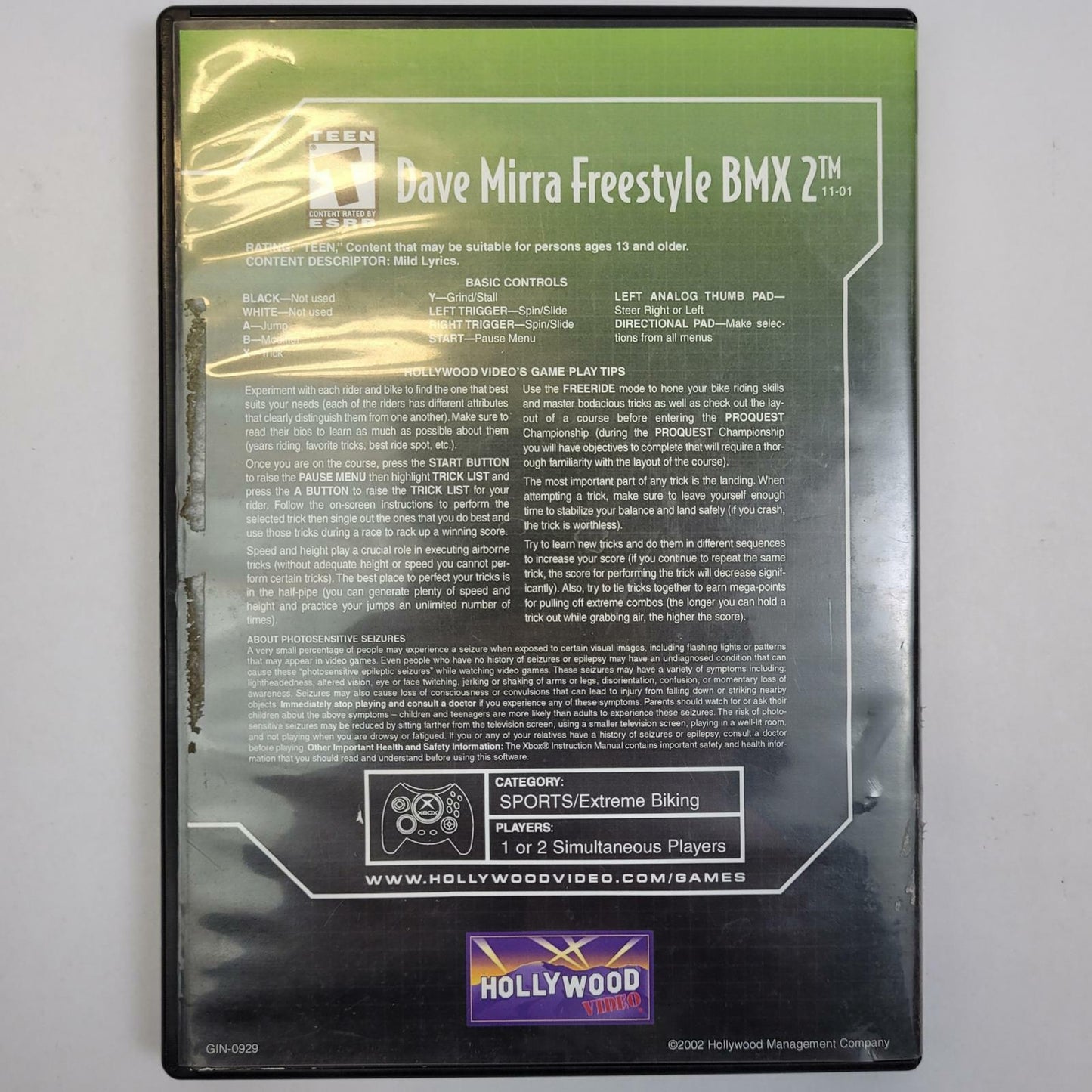 Xbox Game: Dave Mirra 2 Freestyle BMX | Grade B