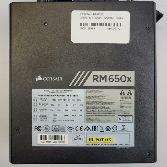 Corsair RM650X 80 Plus Gold Modular 650W Power Supply | Grade A