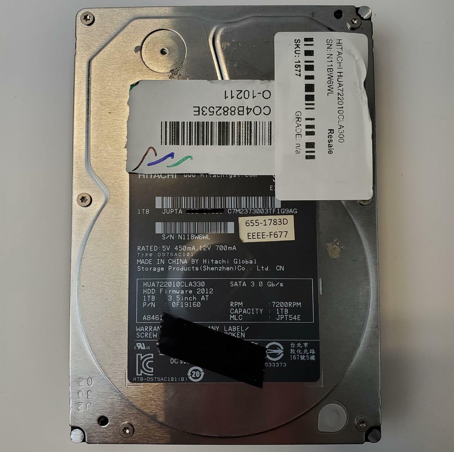HITACHI HUA722010CLA330 1TB 3.5" SATA Internal HDD | Grade A