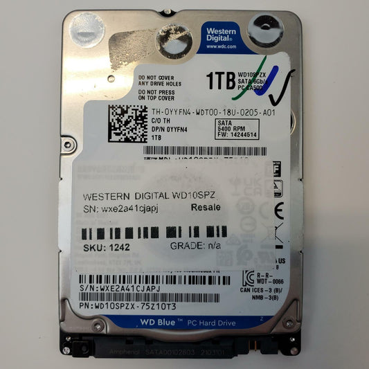 Western Digital WD10SPZX 1TB 2.5" SATA Internal HDD | Grade A