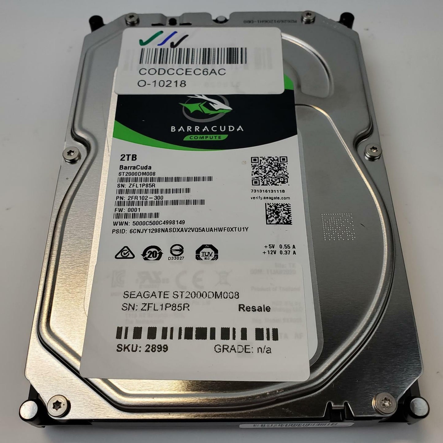 Seagate ST2000DM008 2TB 3.5" SATA Internal HDD | Grade A | 10690