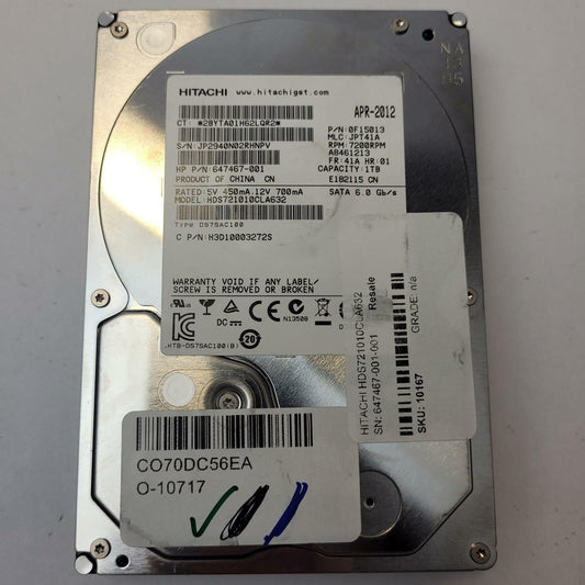 HITACHI HDS721010CLA632 1TB 3.5" SATA Internal HDD | Grade A