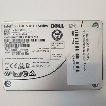 Intel SSDSC2BX200G4R 200GB 2.5" SATA SSD | Grade A