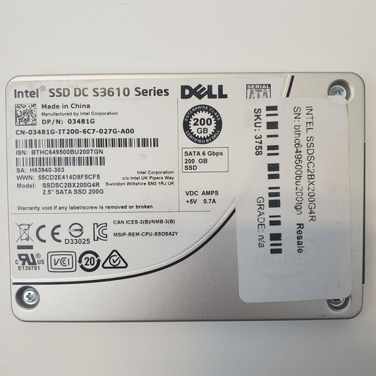 Intel SSDSC2BX200G4R 200GB 2.5" SATA SSD | Grade A