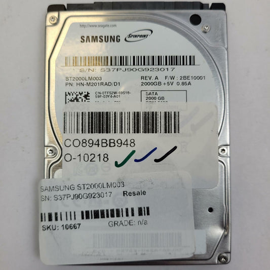 Samsung ST2000LM003 2TB 2.5" SATA Internal HDD | Grade A | 10667