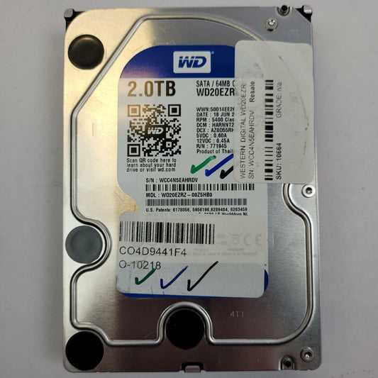 WESTERN DIGITAL WD20EZRZ 2TB 3.5" SATA Internal HDD | Grade A