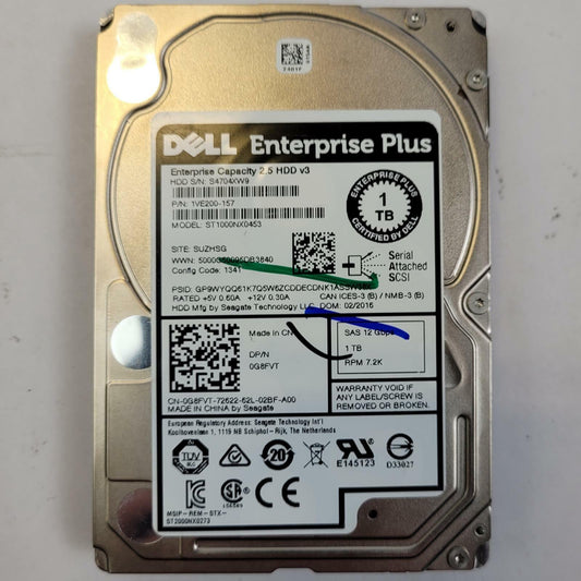 Seagate ST1000NX0453 1TB 2.5" SAS Internal HDD | Grade A