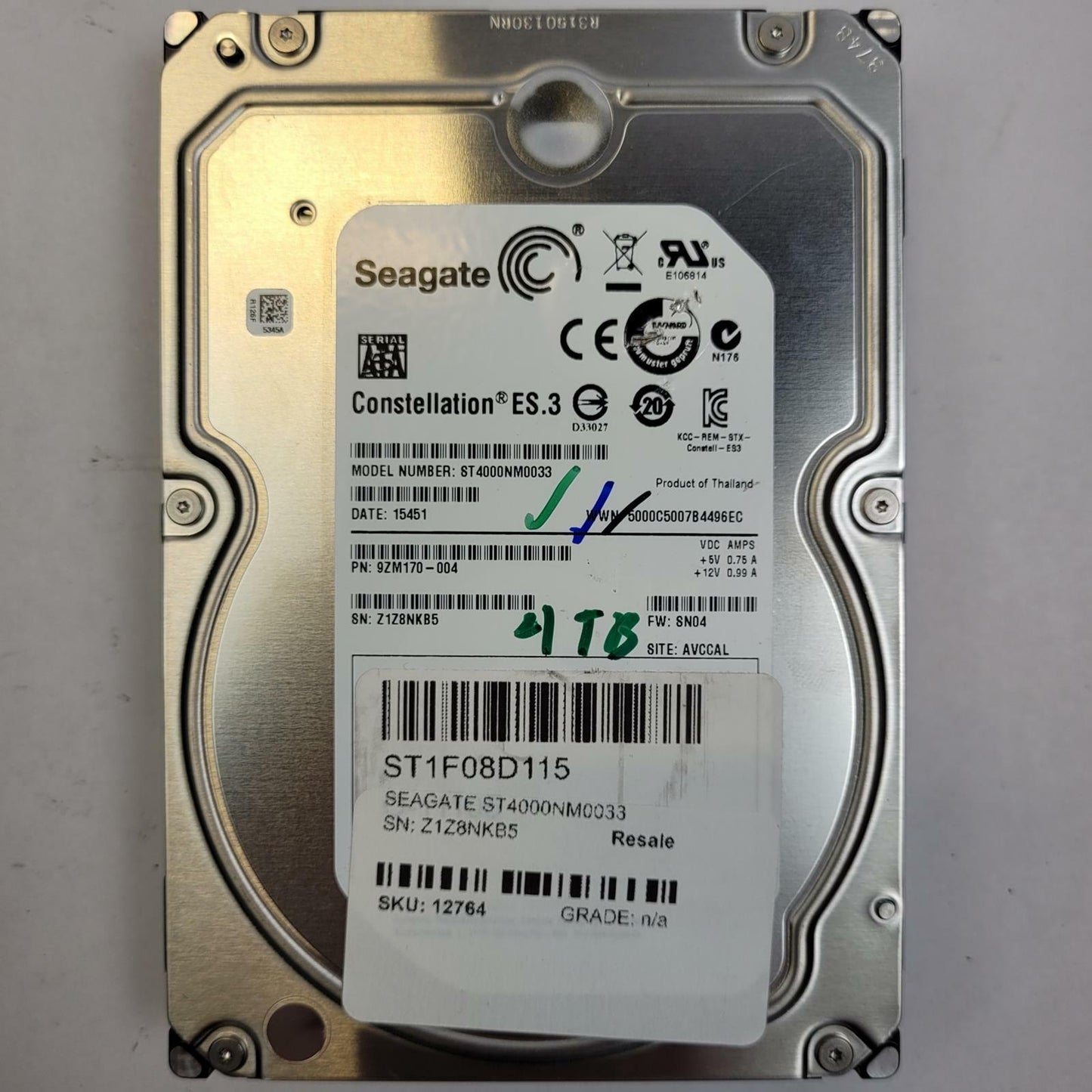 SEAGATE ST4000NM0033 4TB 3.5" SATA Internal HDD | Grade A