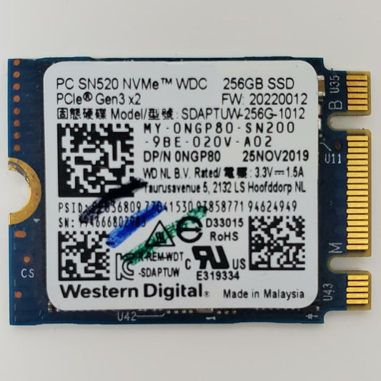 Western Digital SDAPTUW-256G-1012 256GB 2230 Gen3 M.2 NVMe SSD | Grade A