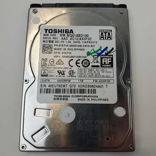 Toshiba MQ01ABD100 1TB 2.5" SATA Internal HDD | Grade A