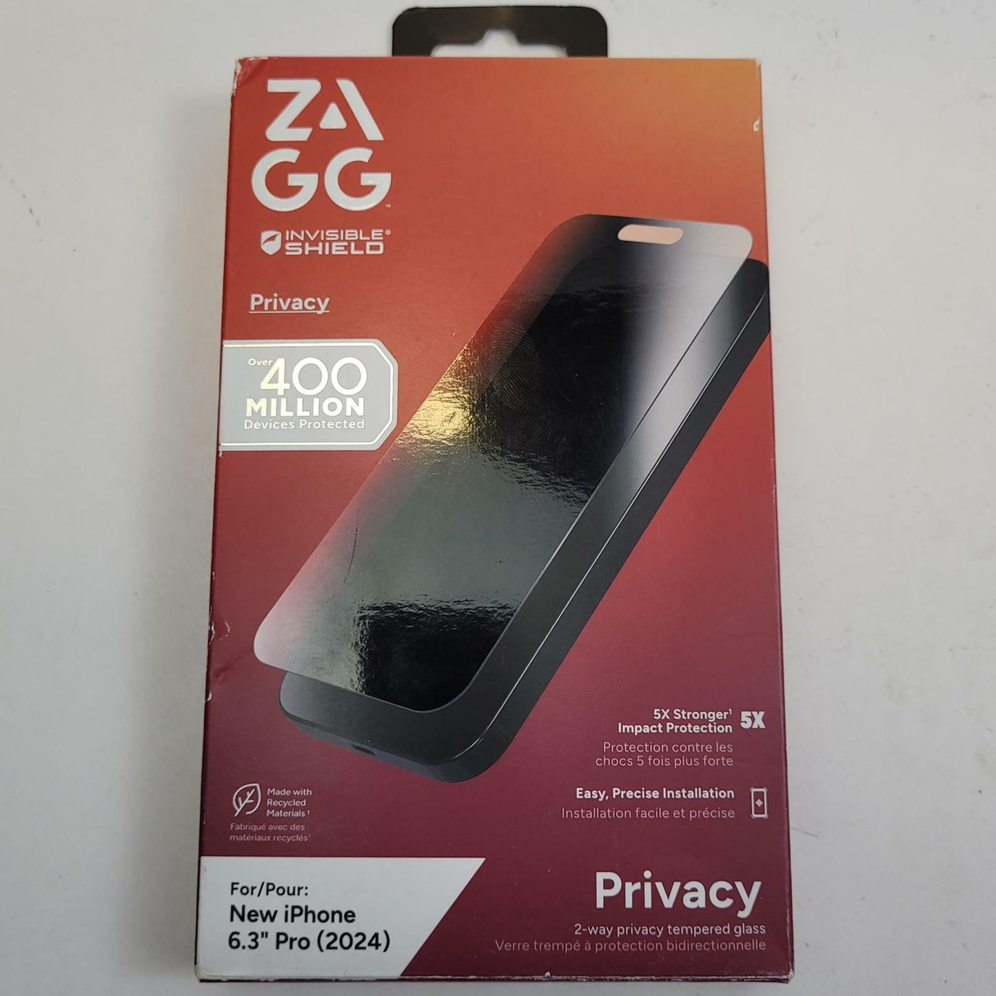 ZAGG iPhone 16 Pro 6.3" Invisible Shield Screen Cover | Grade A |