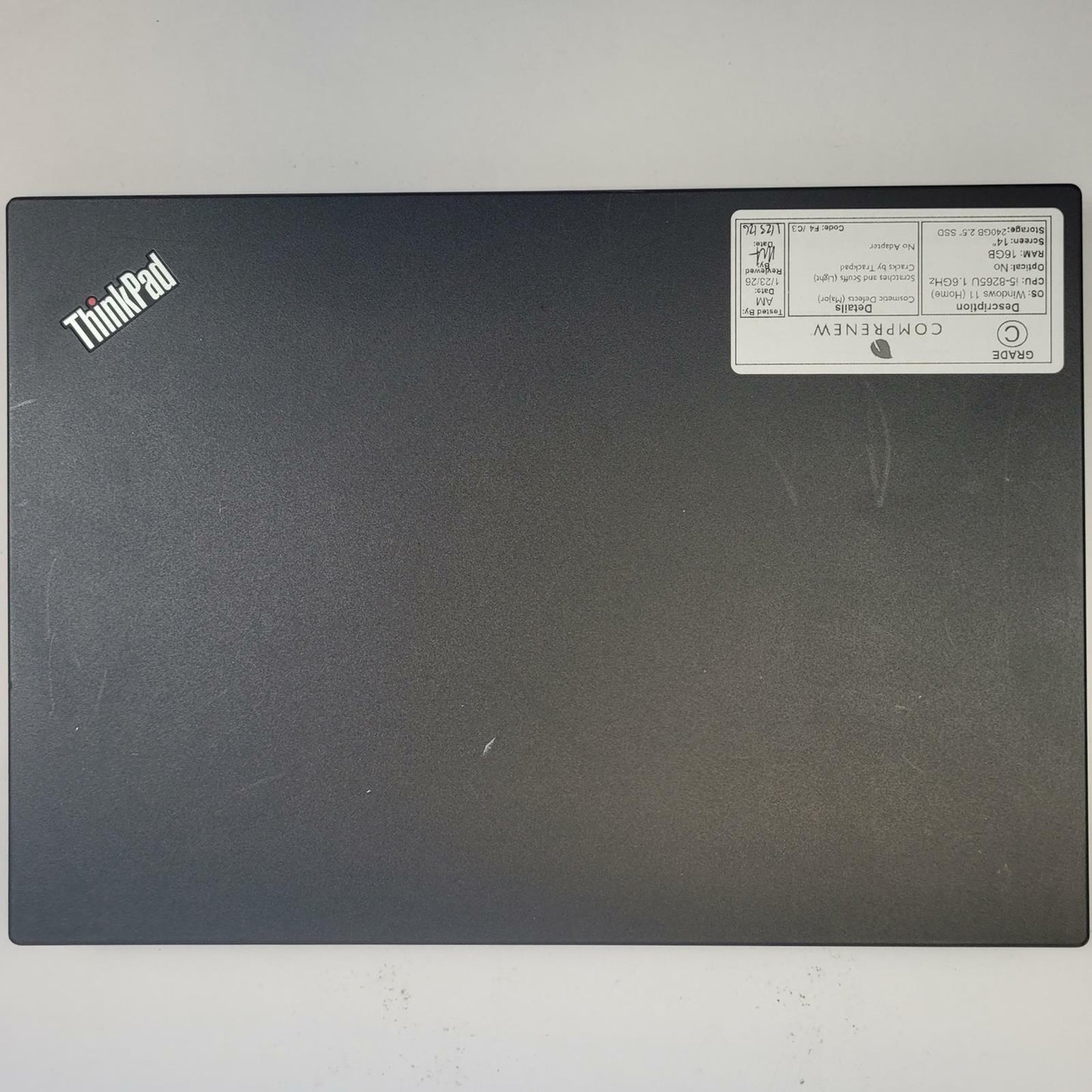 LENOVO L480 Windows 11 Home i5-8265U 16GB RAM 240GB 2.5" SSD | Grade C