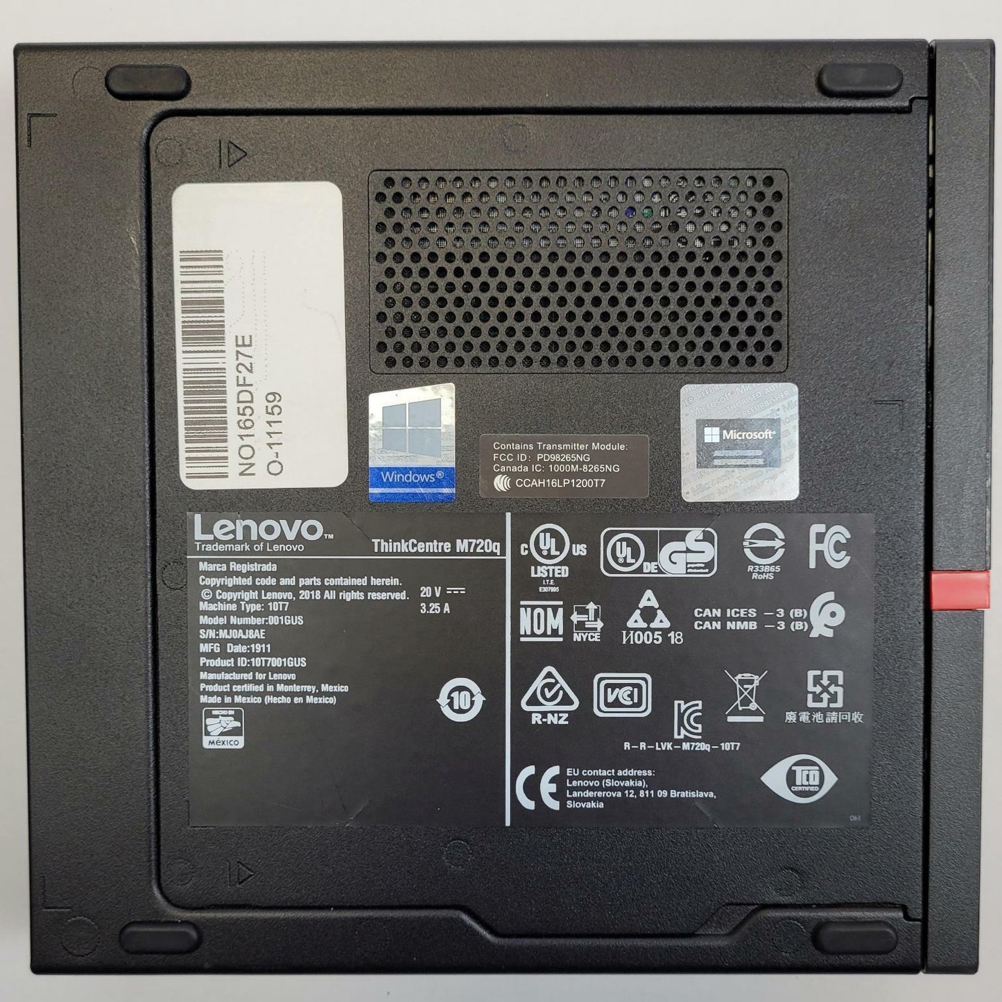 LENOVO MT-M10T7-001GUS Win 11 i3-8100T 16GB RAM 256GB NVME | Grade B | 13908