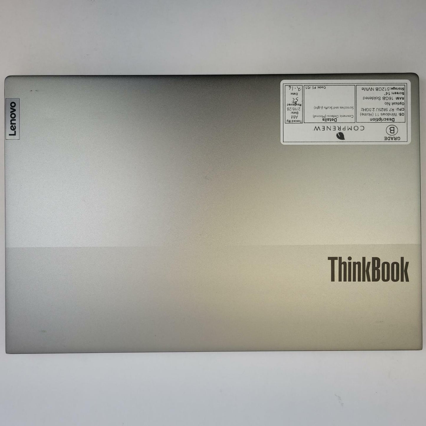 LENOVO THINKBOOK 14 G4 Win 11 Home Ryzen 7 5825U 16GB RAM 512GB NVME | Grade B
