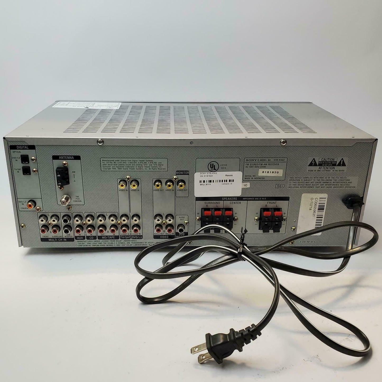 SONY STR-K502 5.1 AV Surround Receiver | Grade B