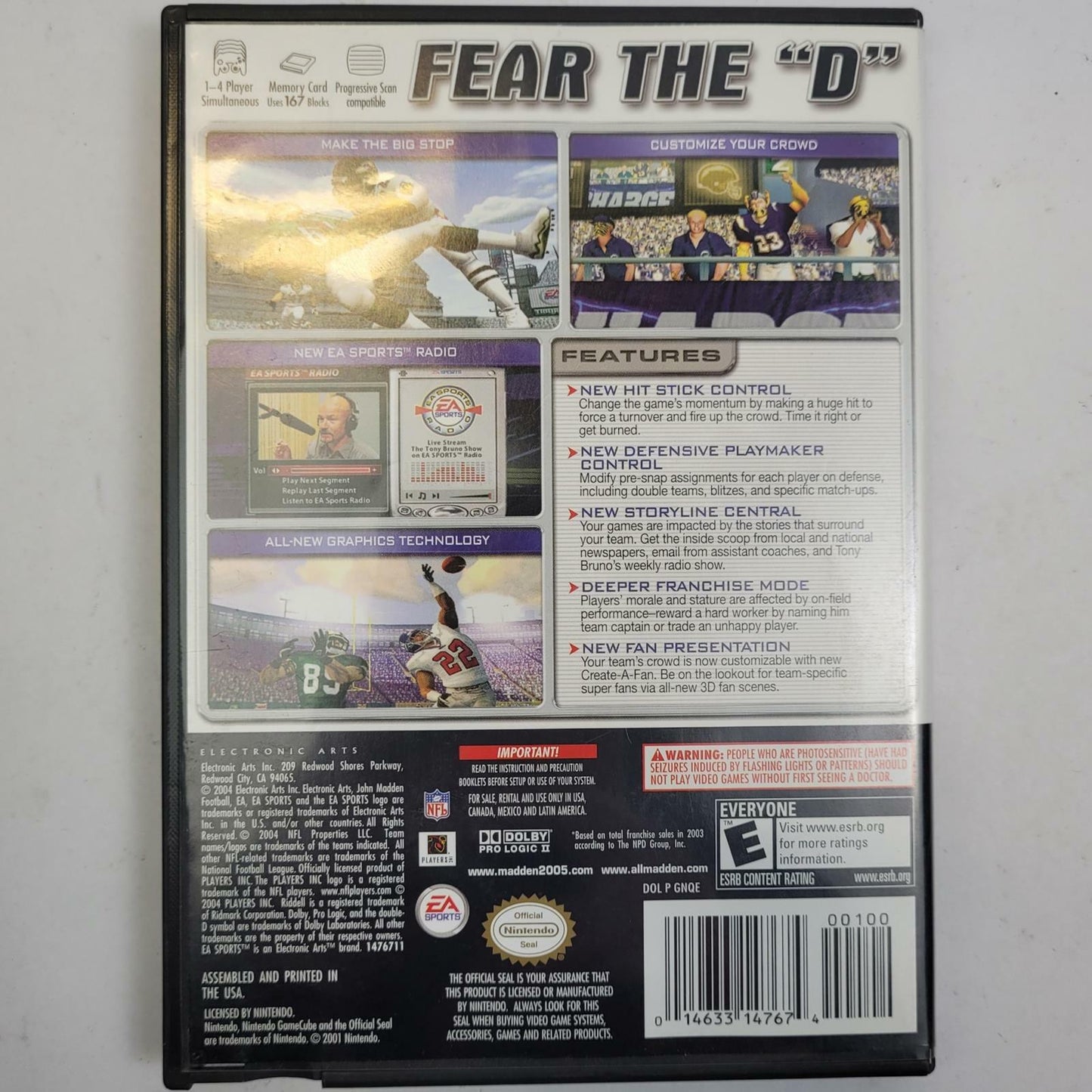 Nintendo GameCube Madden NFL 2005 | Grade B