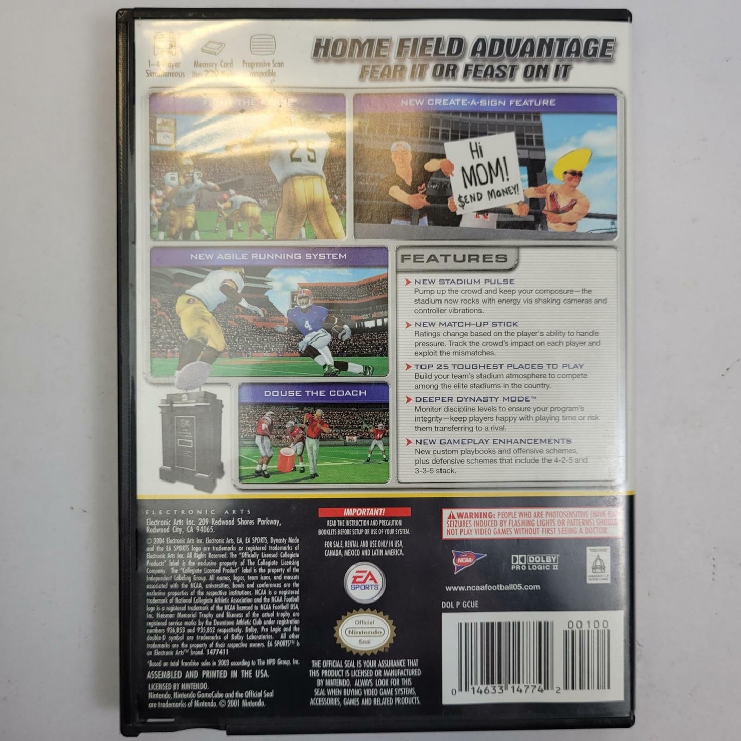 Nintendo GameCube NCAA Football 2005 | Grade B