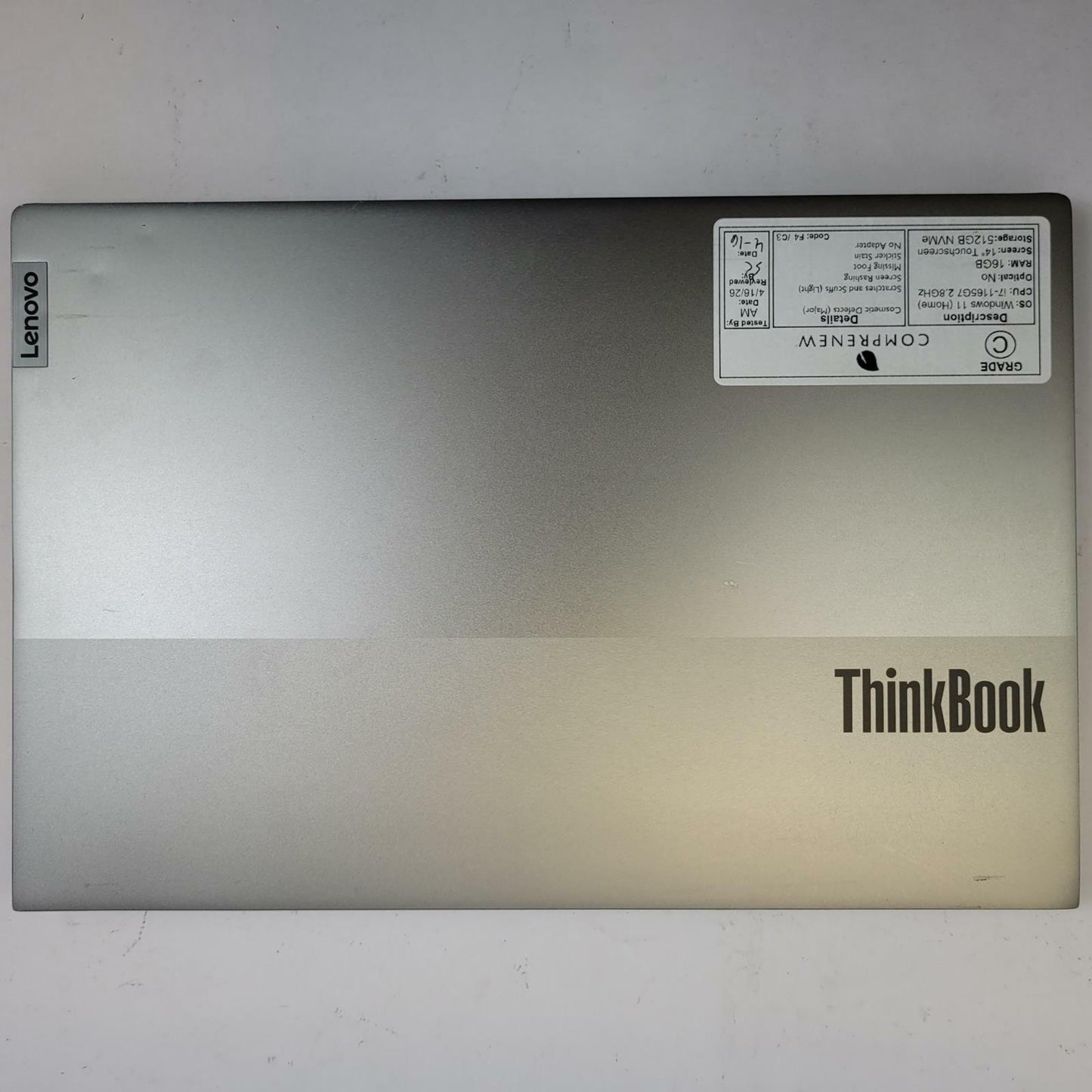LENOVO ThinkBook 14 G2 ITL Win 11 i7-1165G7 16GB RAM 512GB NVME | Grade C