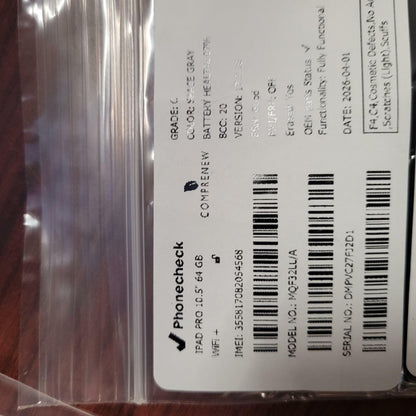 APPLE iPad Pro 10.5" MQF32LL/A 64GB WiFi Tablet SPACE GRAY | Grade C | 14954