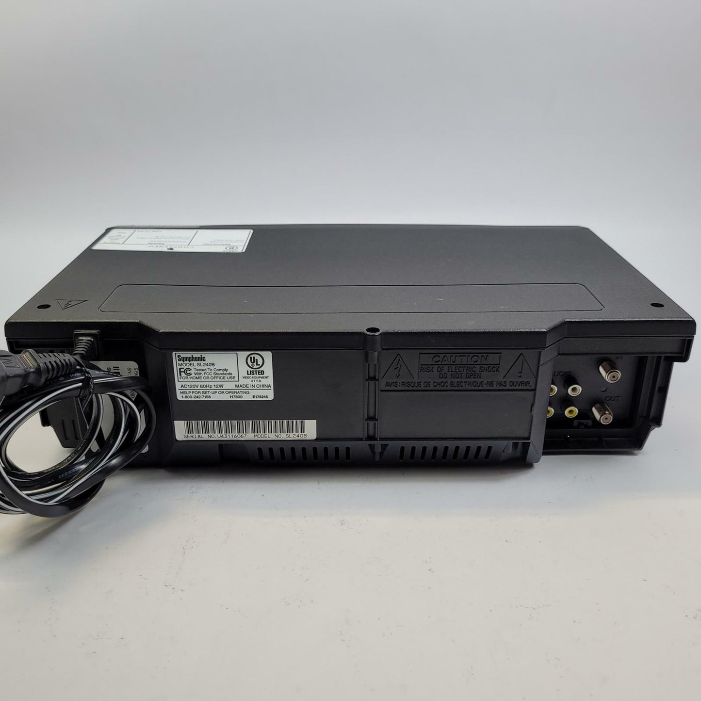 Symphonic SL240B 4-Head VHS VCR | Grade B