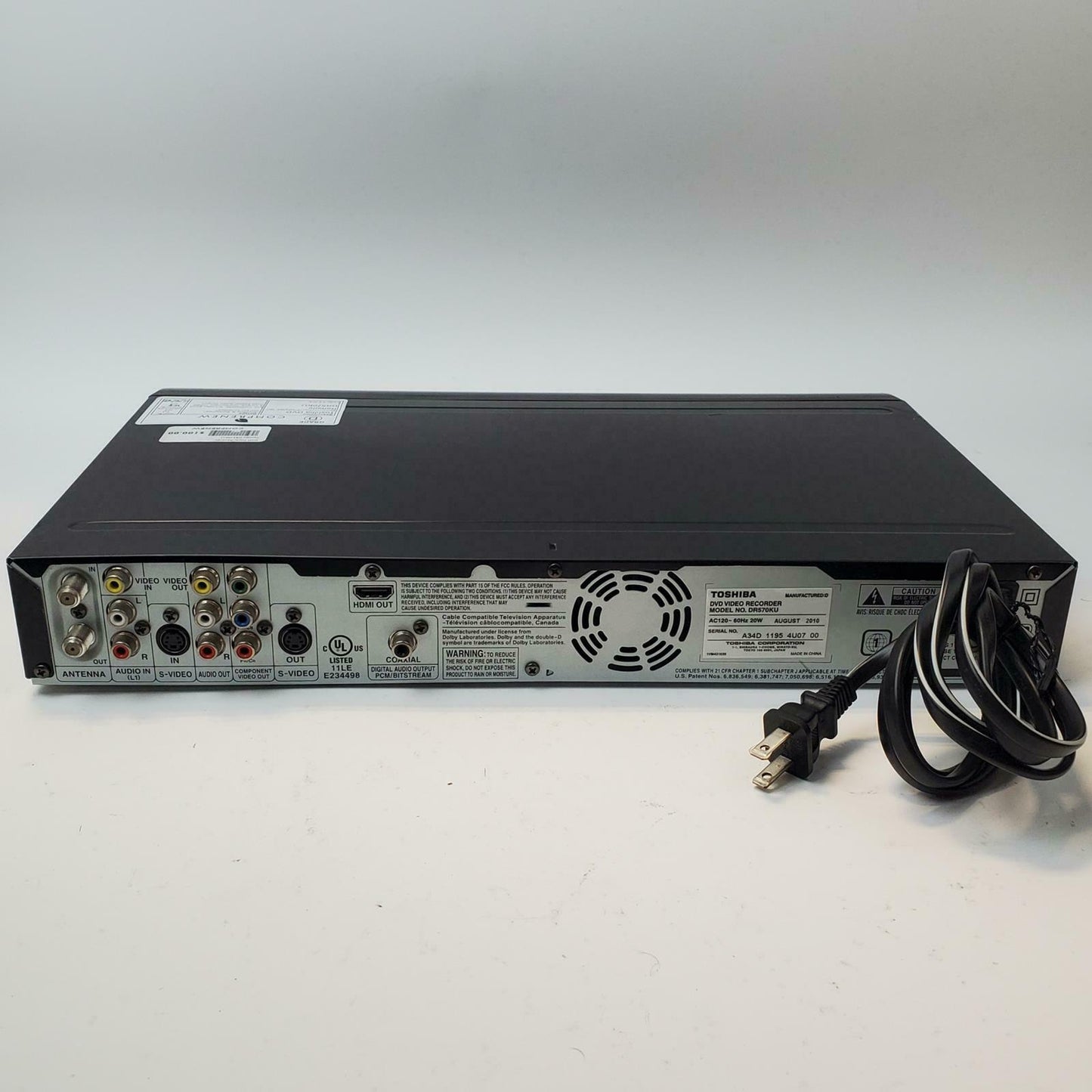 TOSHIBA DR570KU DVD Recorder/Player w/ Remote | Grade D