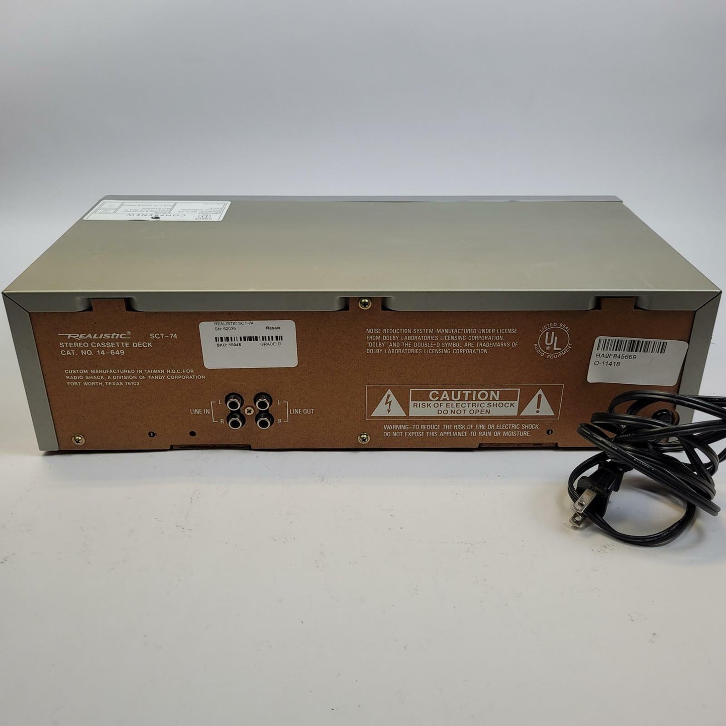 Realistic SCT-74 High Speed Dubbing Dual Cassette Deck | Grade D