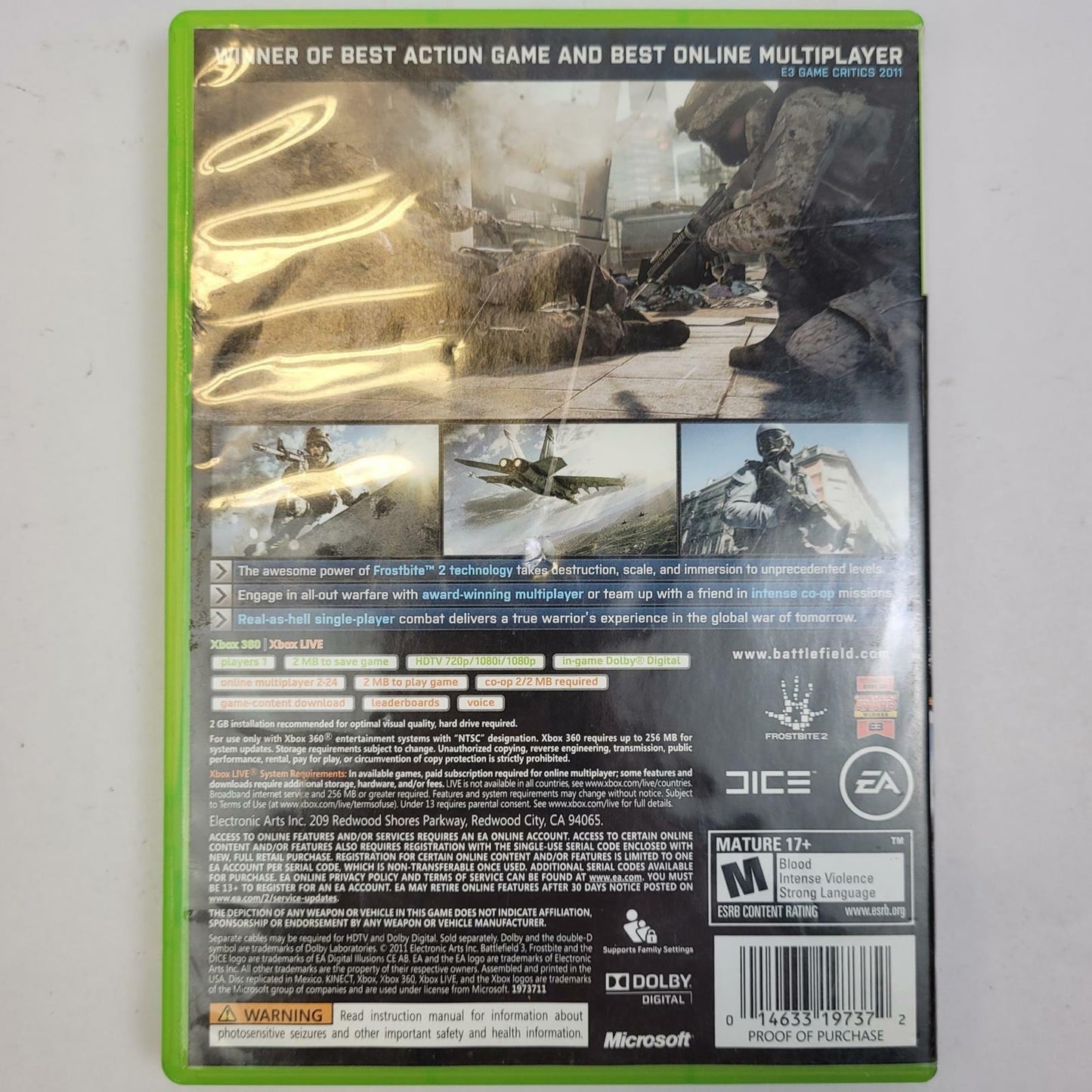 Xbox 360 Game: Battlefield 3 | Grade B