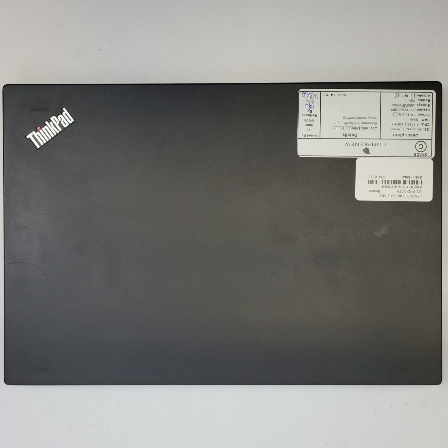 LENOVO THINKPAD T490 Win 11 i5-8365U 16GB RAM 256GB NVME | Grade C | 15962a