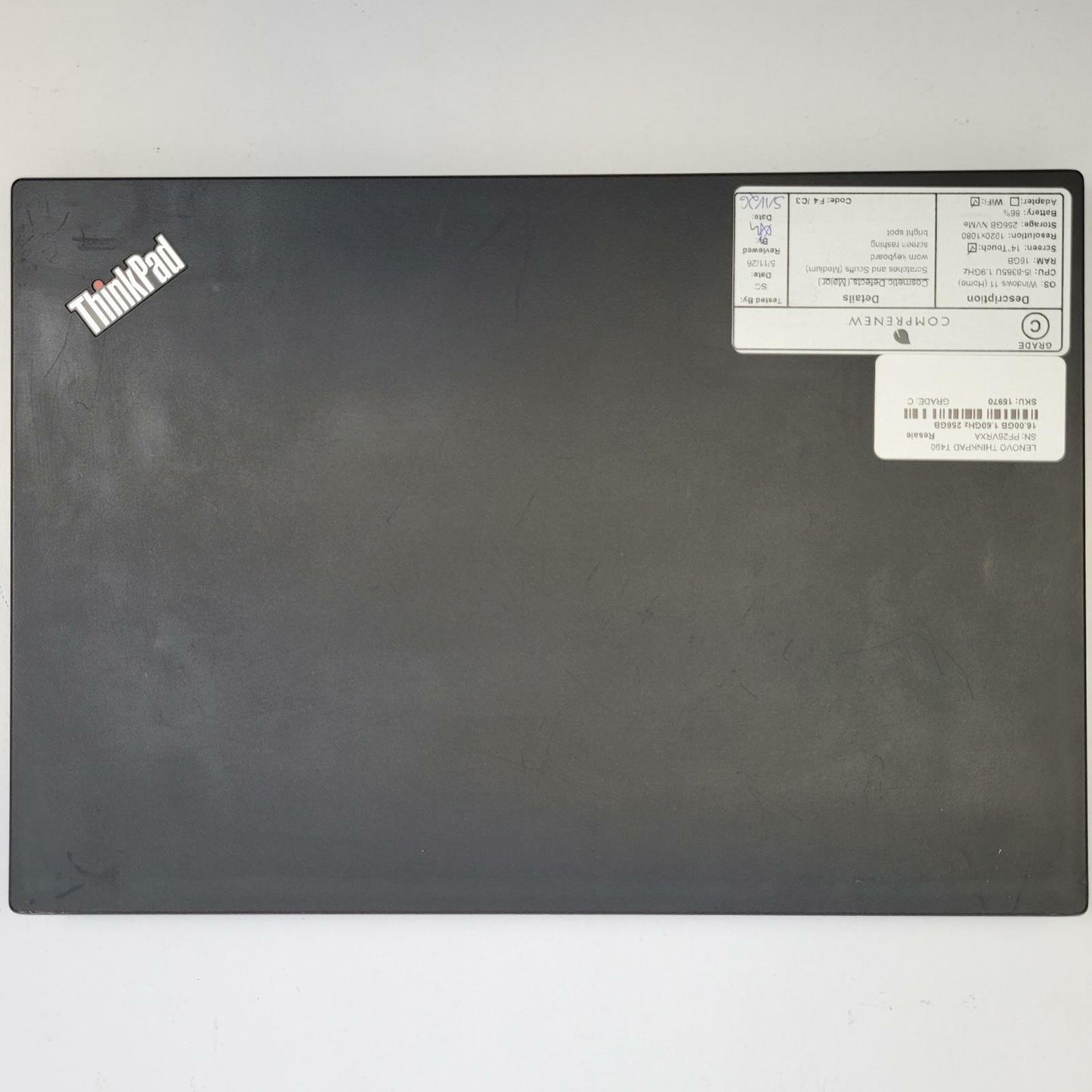 LENOVO THINKPAD T490 Win 11 i5-8365U 16GB RAM 256GB NVME | Grade C | 15970a
