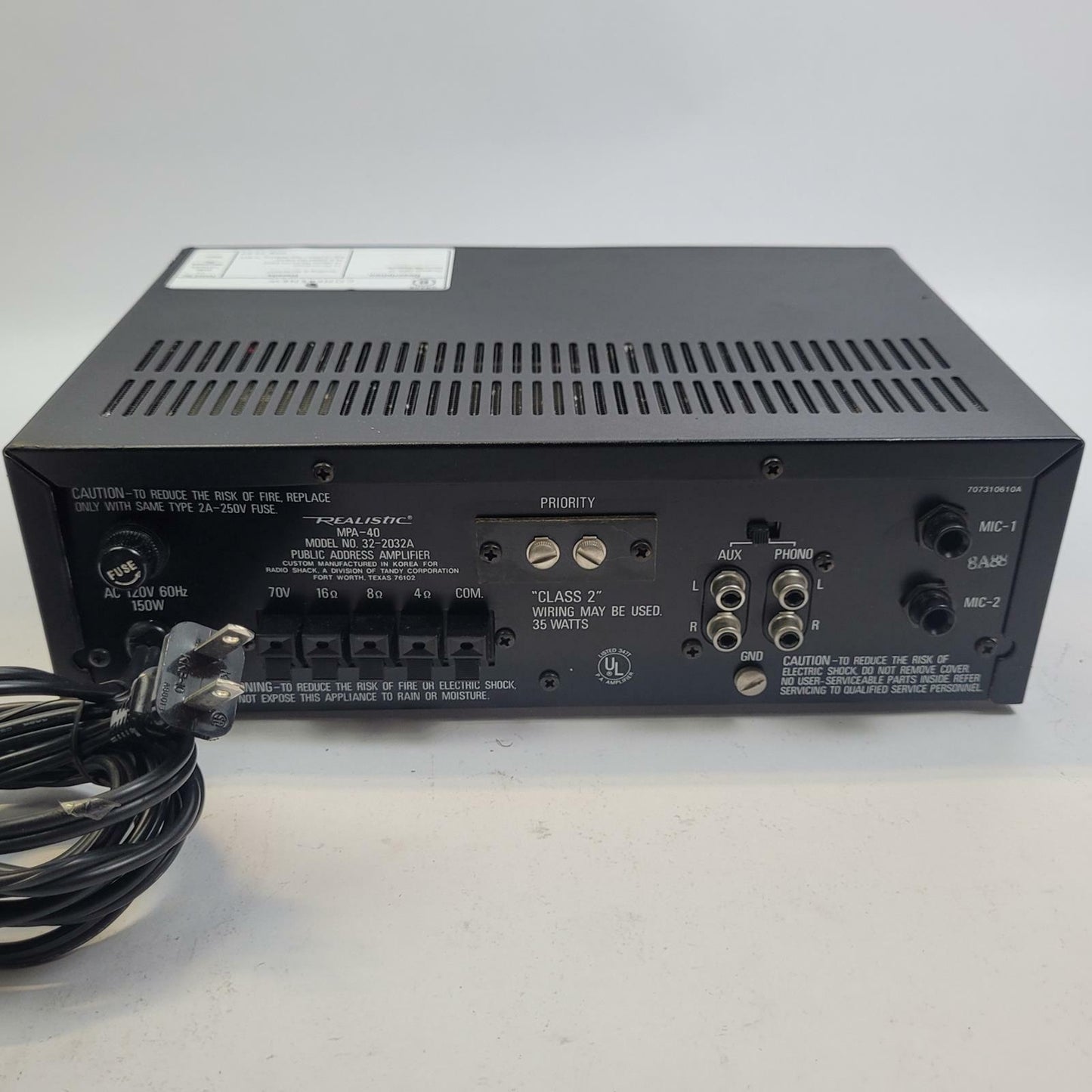 Realistic MPA-40 35-Watt PA Amplifier | Grade B