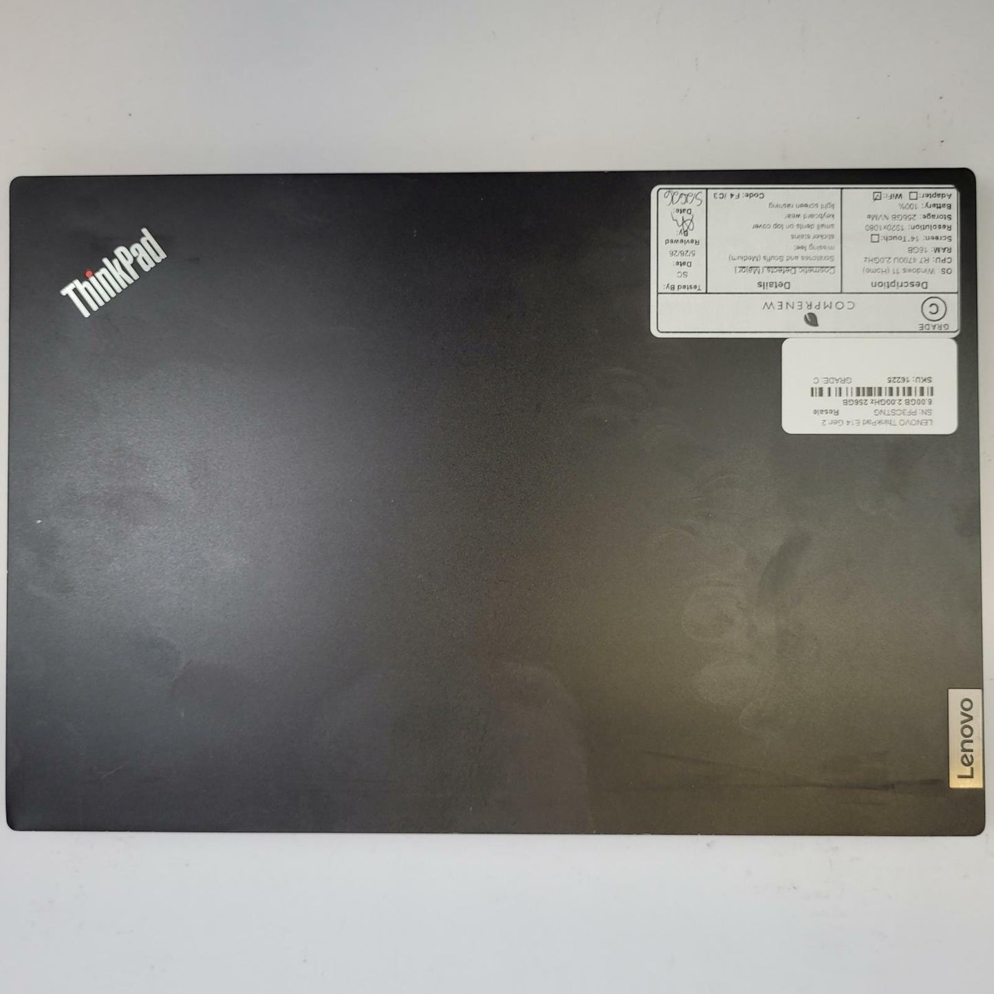 LENOVO ThinkPad E14 G2 Win 11 R7 4700U 16GB RAM 256GB NVME | Grade C | 16225