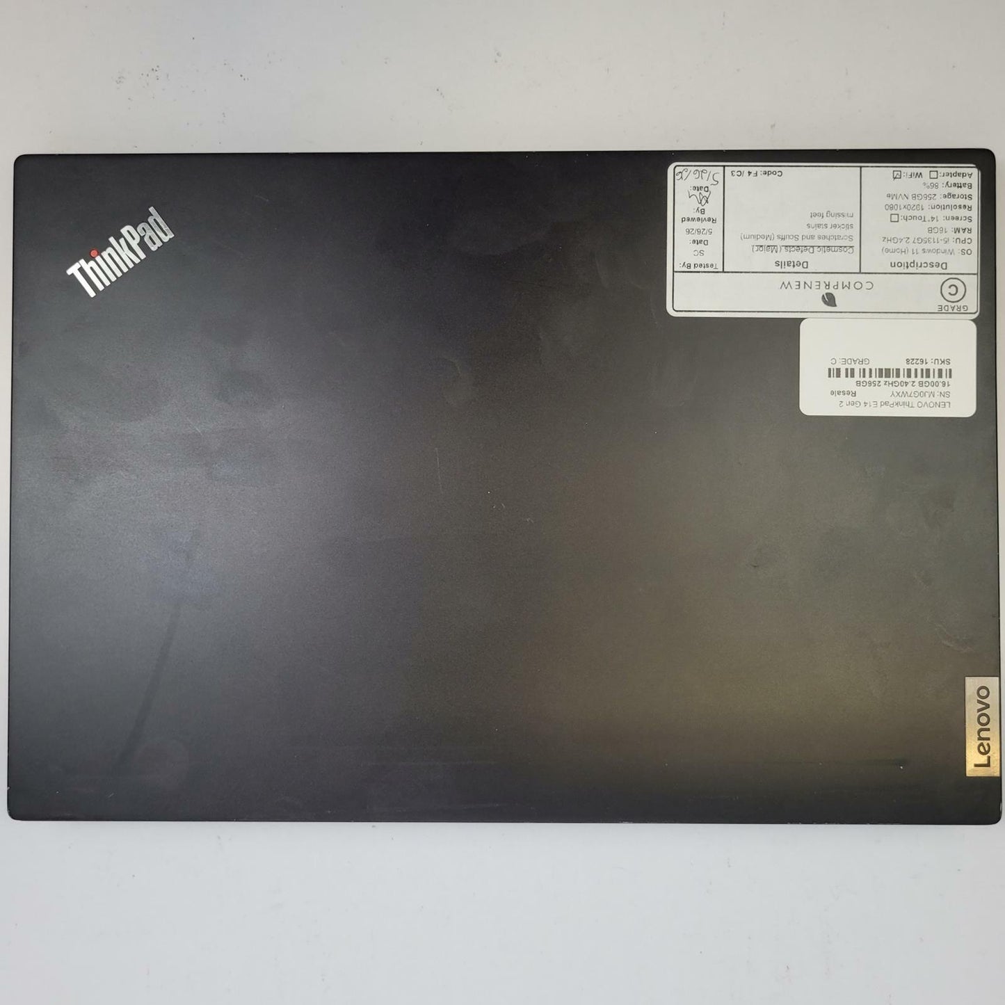 LENOVO ThinkPad E14 G2 Win 11 i5-1135G7 16GB RAM 256GB NVME | Grade C | 16228
