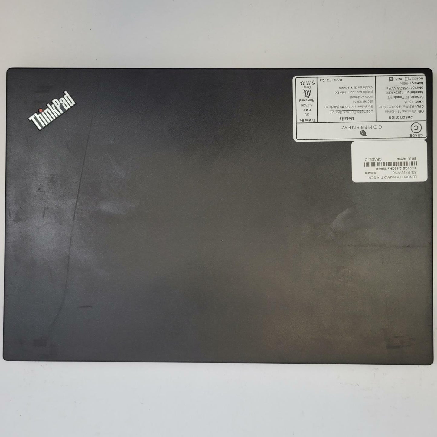 LENOVO THINKPAD T14 G1 Win 11 R5 4650U 16GB RAM 256GB NVME | Grade C | 16236