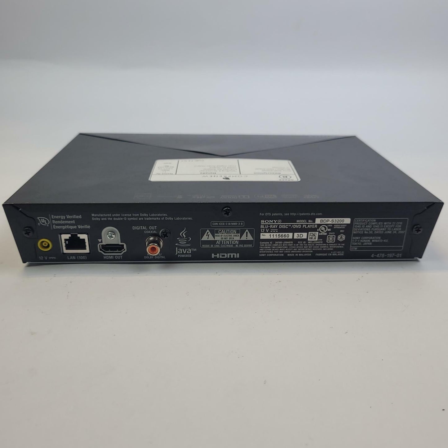 Sony BDP-S3200 Wi-Fi Blu-ray Disc Player | Grade B