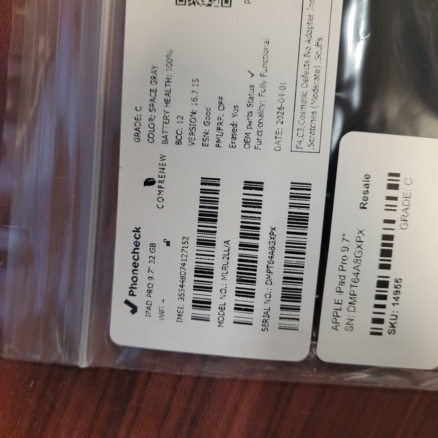 APPLE iPad Pro 9.7" MLRU2LL/A 32GB Tablet SPACE GRAY | Grade C | 14955