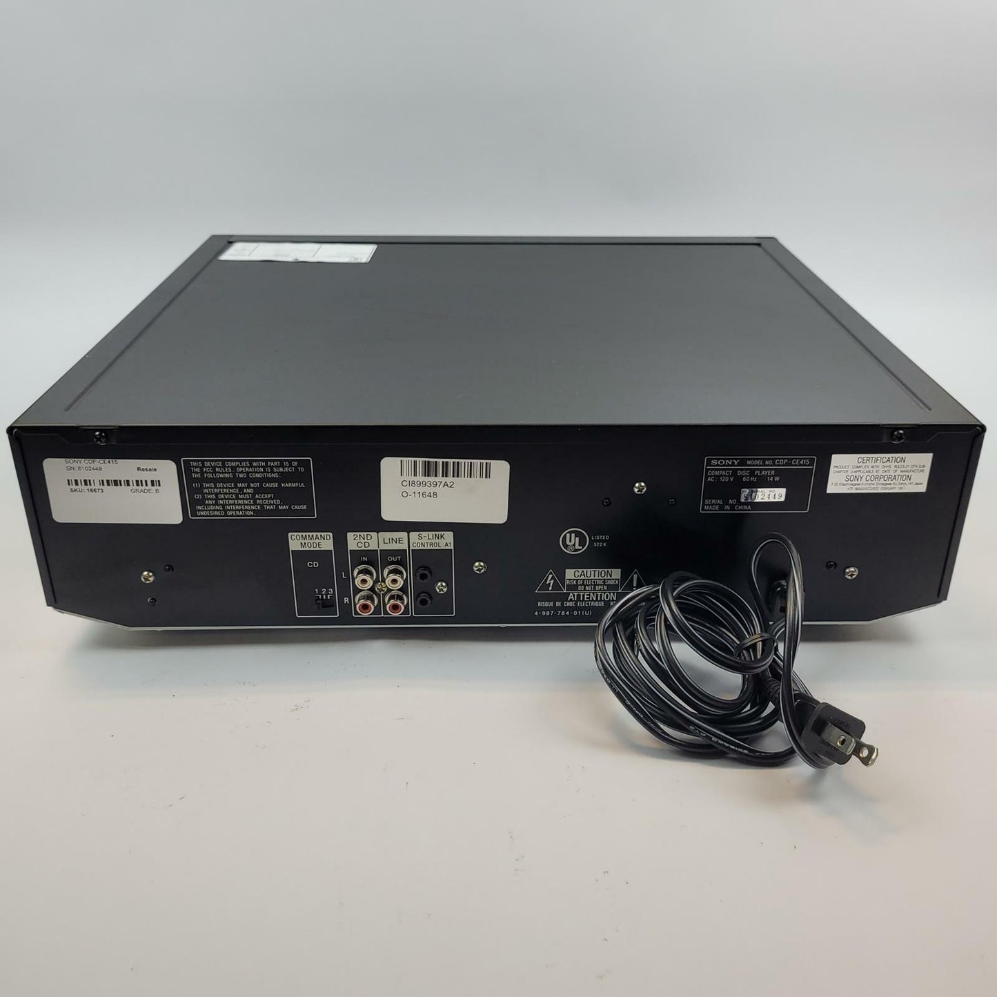 Sony CDP-CE415 5-Disc CD Changer Player | Grade B