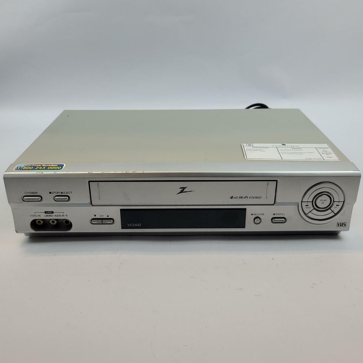 Zenith VCS442 4-Head Hi-Fi Stereo VHS VCR | Grade B
