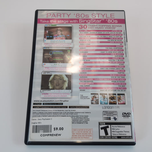 Sony Play Station 2 Game - Singstar 80's (Mic Not Included) | Grade A