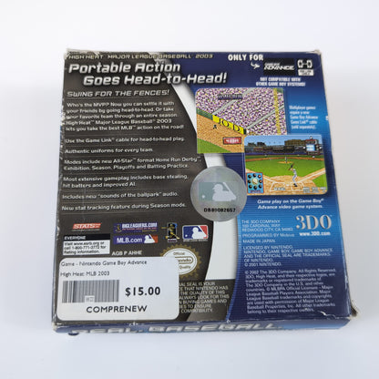 Nintendo Game Boy Advance Game - High Heat: MLB 2003 | Grade B