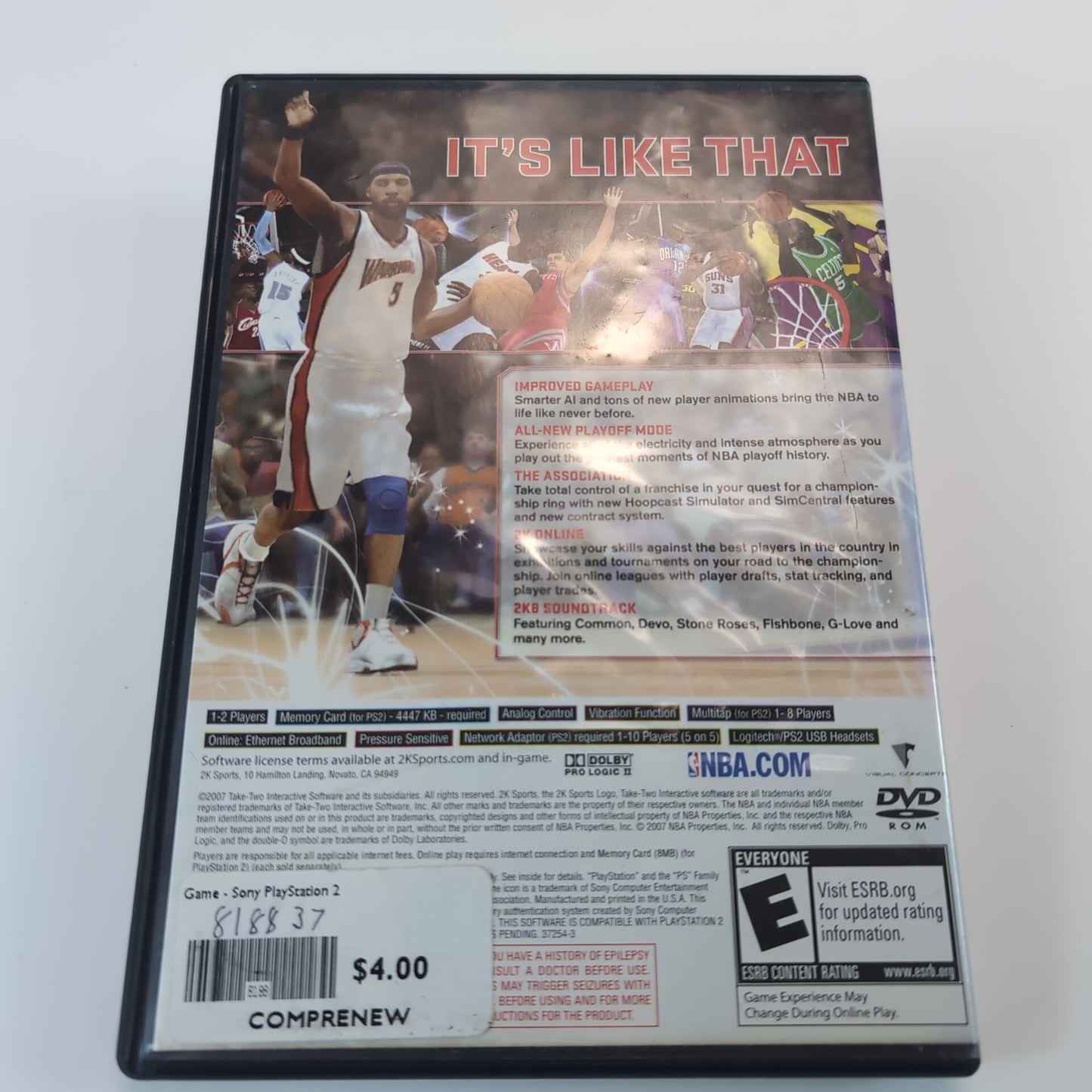 Sony PlayStation 2 Game - NBA 2K8 | Grade B